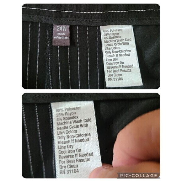 The Limited Straight Pants 24W‎ Career Striped Black White Stretch Dressy 90s - Picture 6 of 9